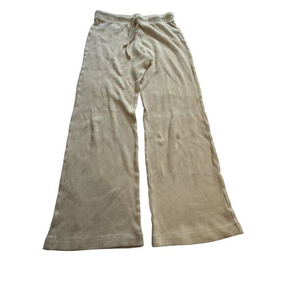 DONNI. Waffle Knit Wide-Leg Pant in Ivory - Picture 1 of 4